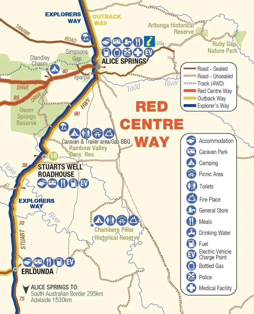 Red Centre Way Map